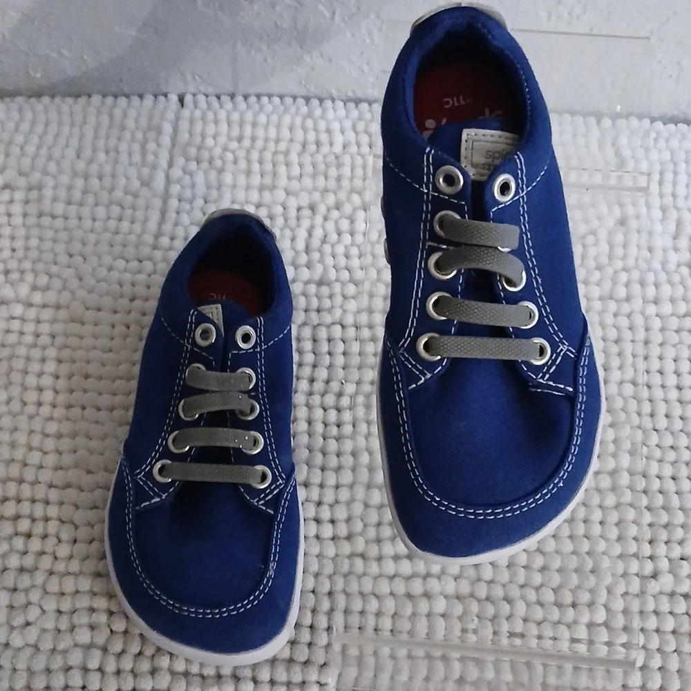 Kids Blue Canvas Sneakers - Casual Slip-On Style